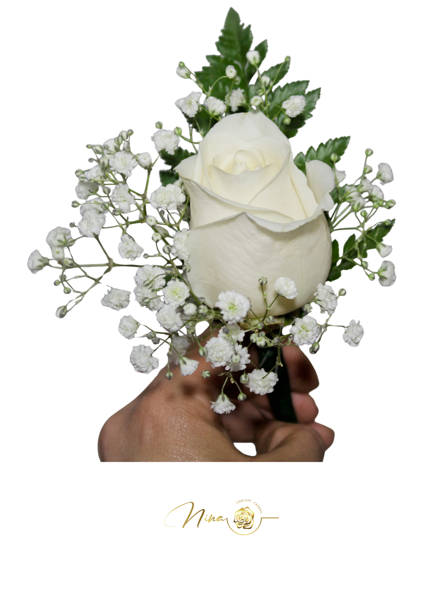 Boutonnière Élégance Ivoire