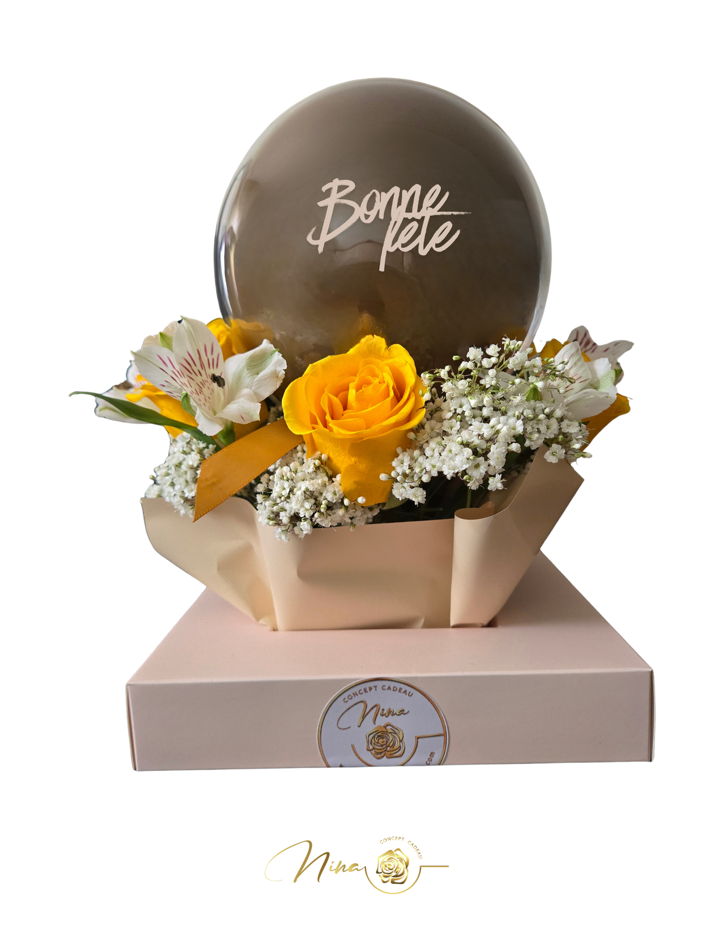 Éclat Doré- Arrangement floral élégance & Lumière