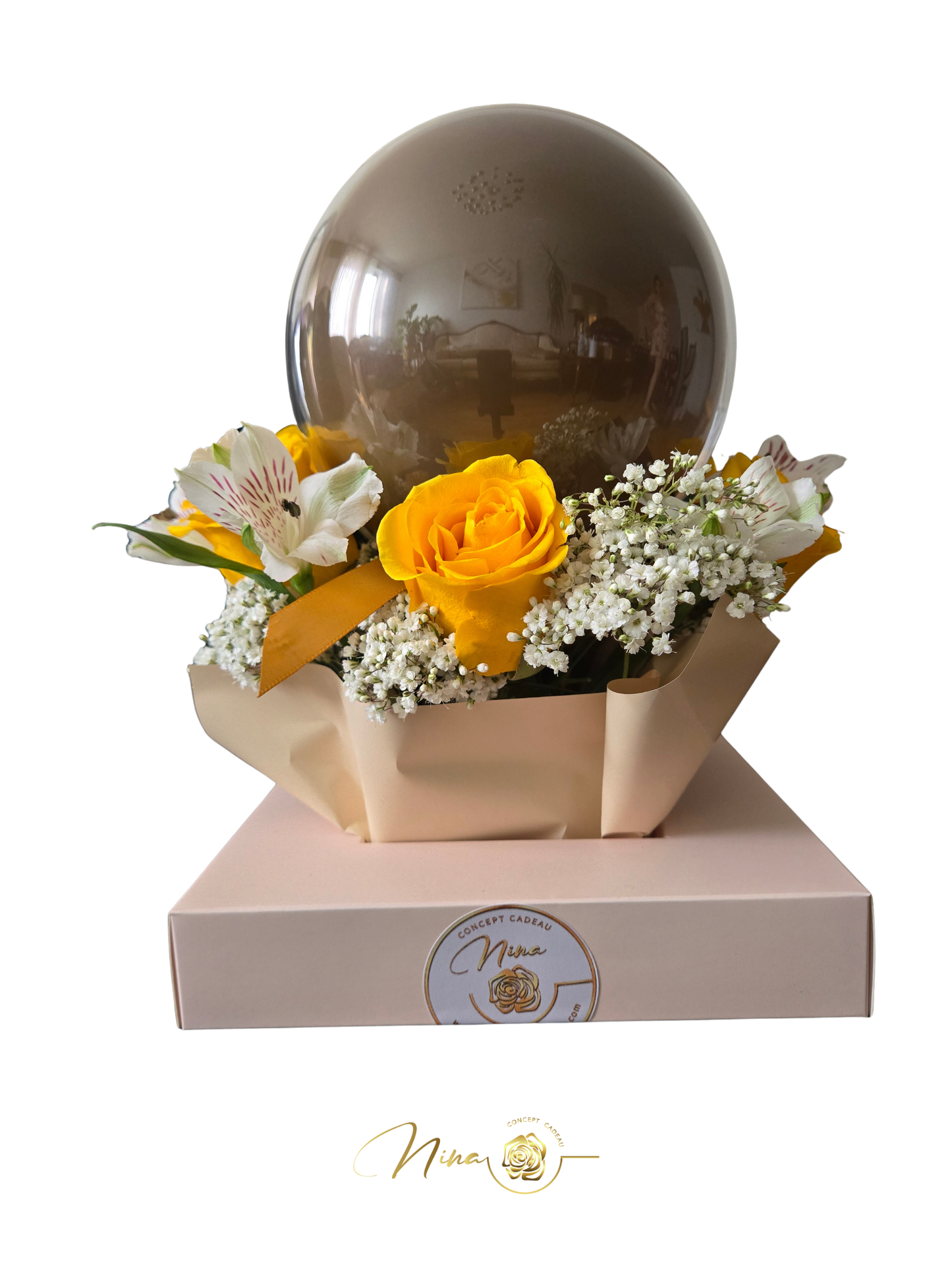 Éclat Doré- Arrangement floral élégance & Lumière