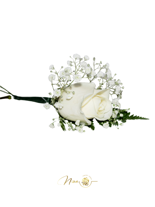 Boutonnière Élégance Ivoire