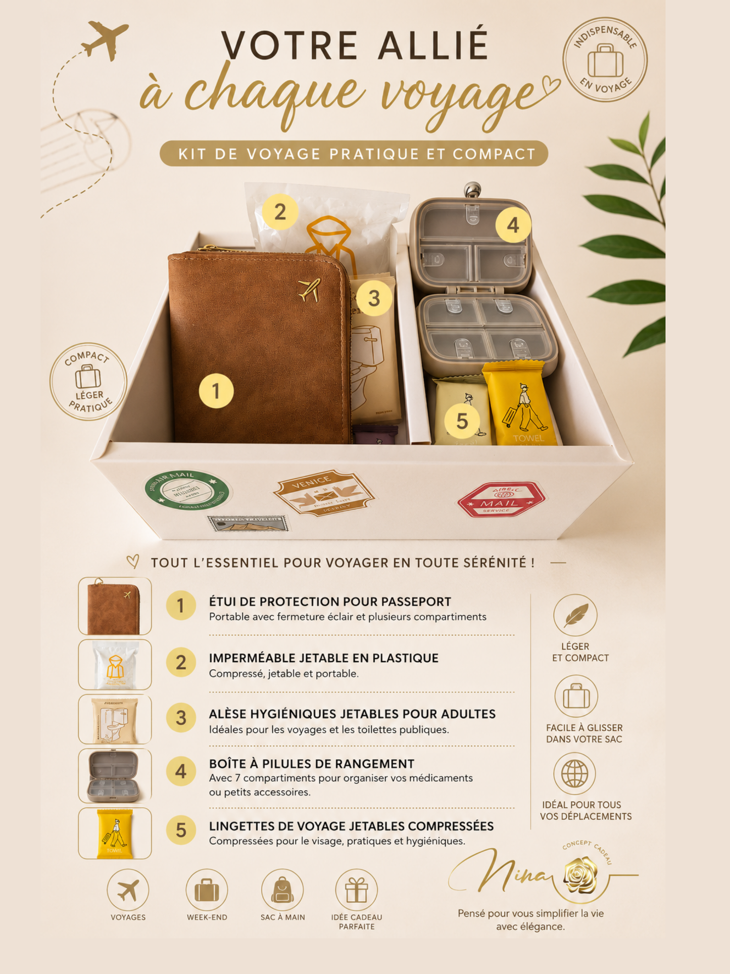 Kit de Voyage - Pratique et Compact
